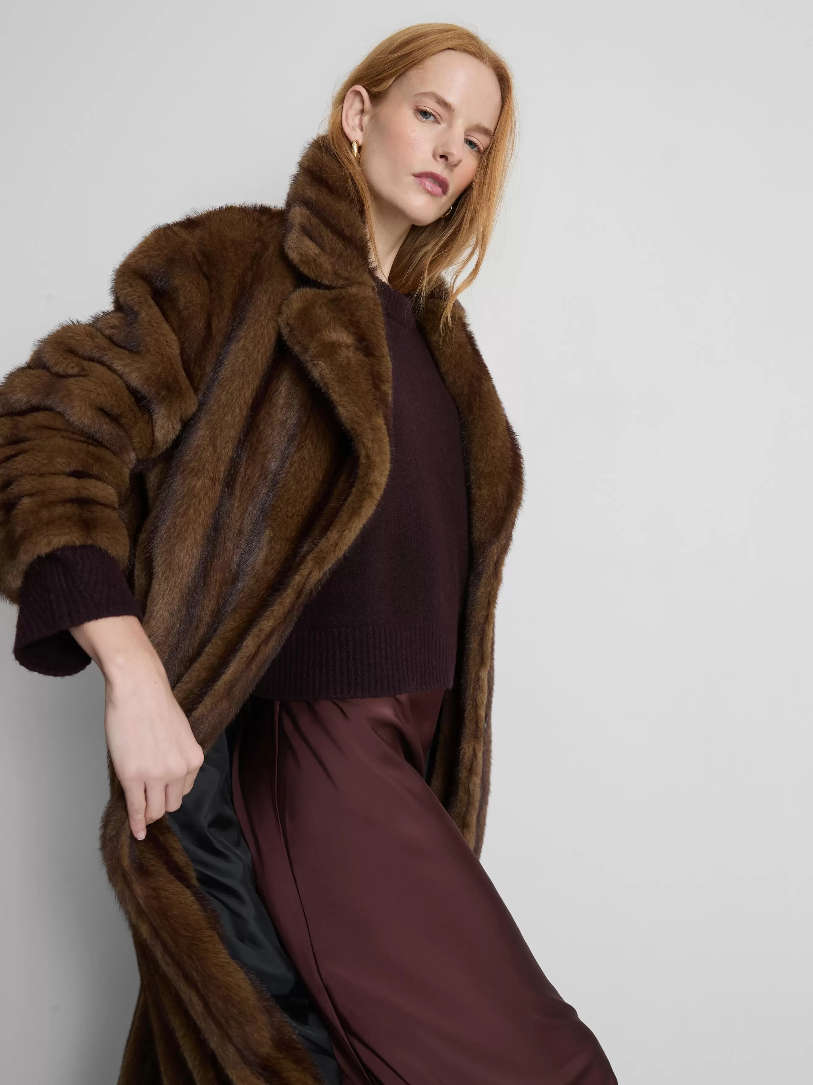Longline Faux Fur Coat