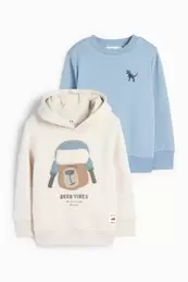 Paquet de 2 - os i dinosaures - dessuadora amb caputxa i dessuadora