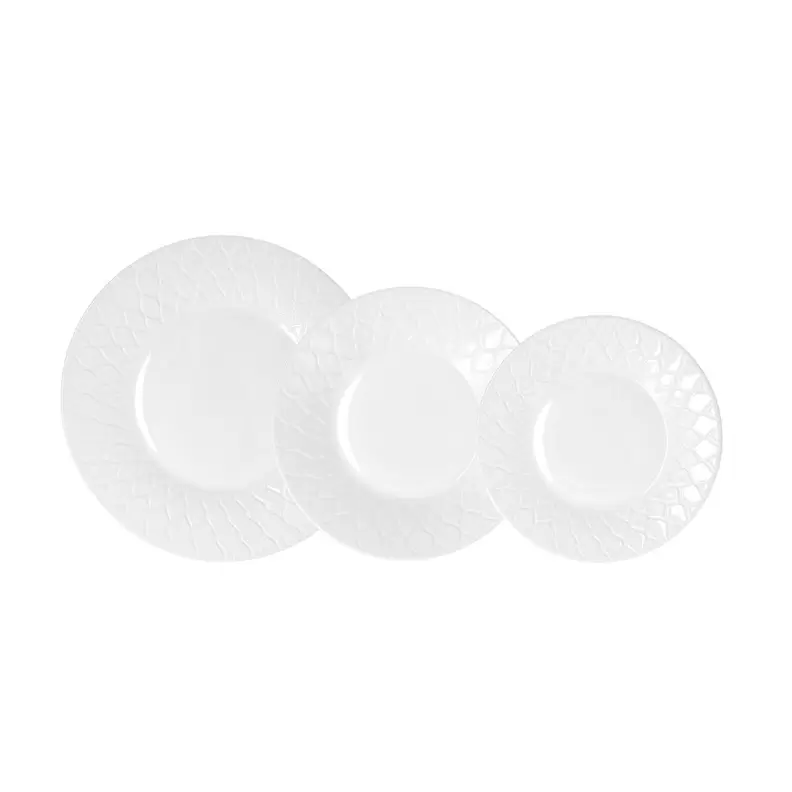 Vajilla 12 piezas vidrio opal blanco Amario Luminarc