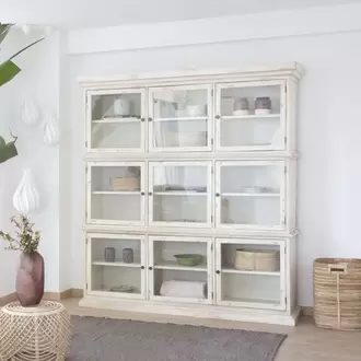 Samet vitrina de madera maciza con 9 puertas de cristal