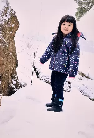 Parka niña tejido técnico geométrica azul