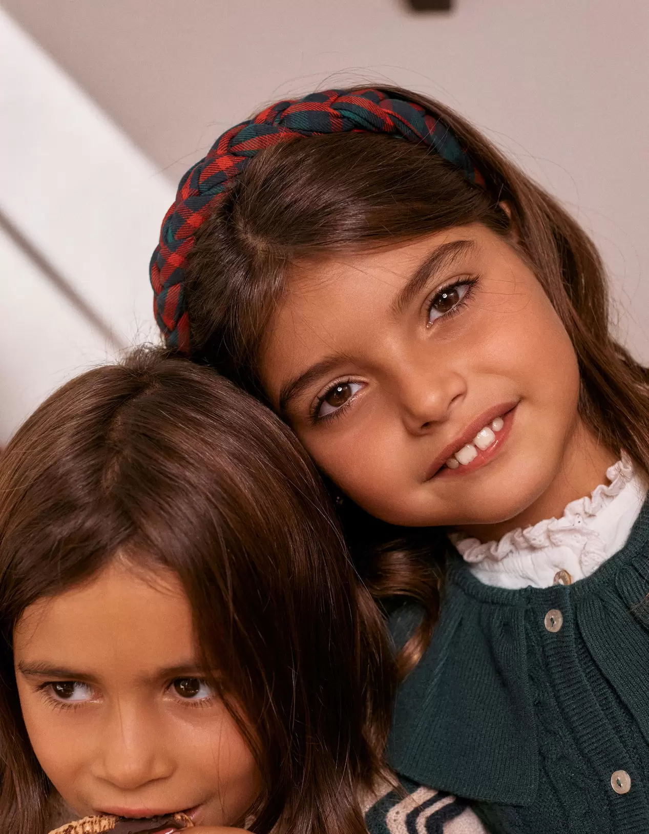 Braided headband with checked pattern You&Me for girls, multicolour