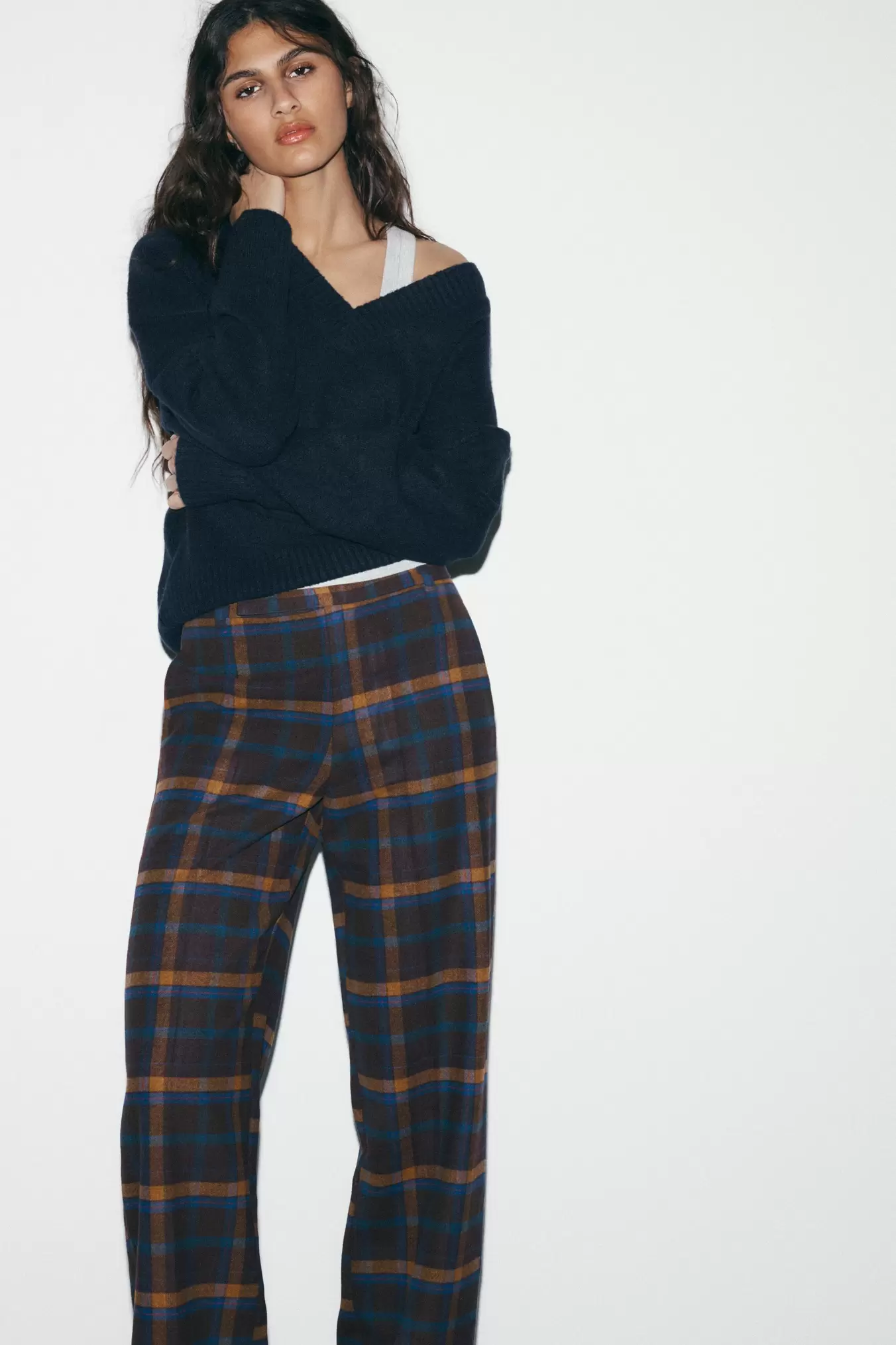 PANTALÓN CON LANA CUADROS