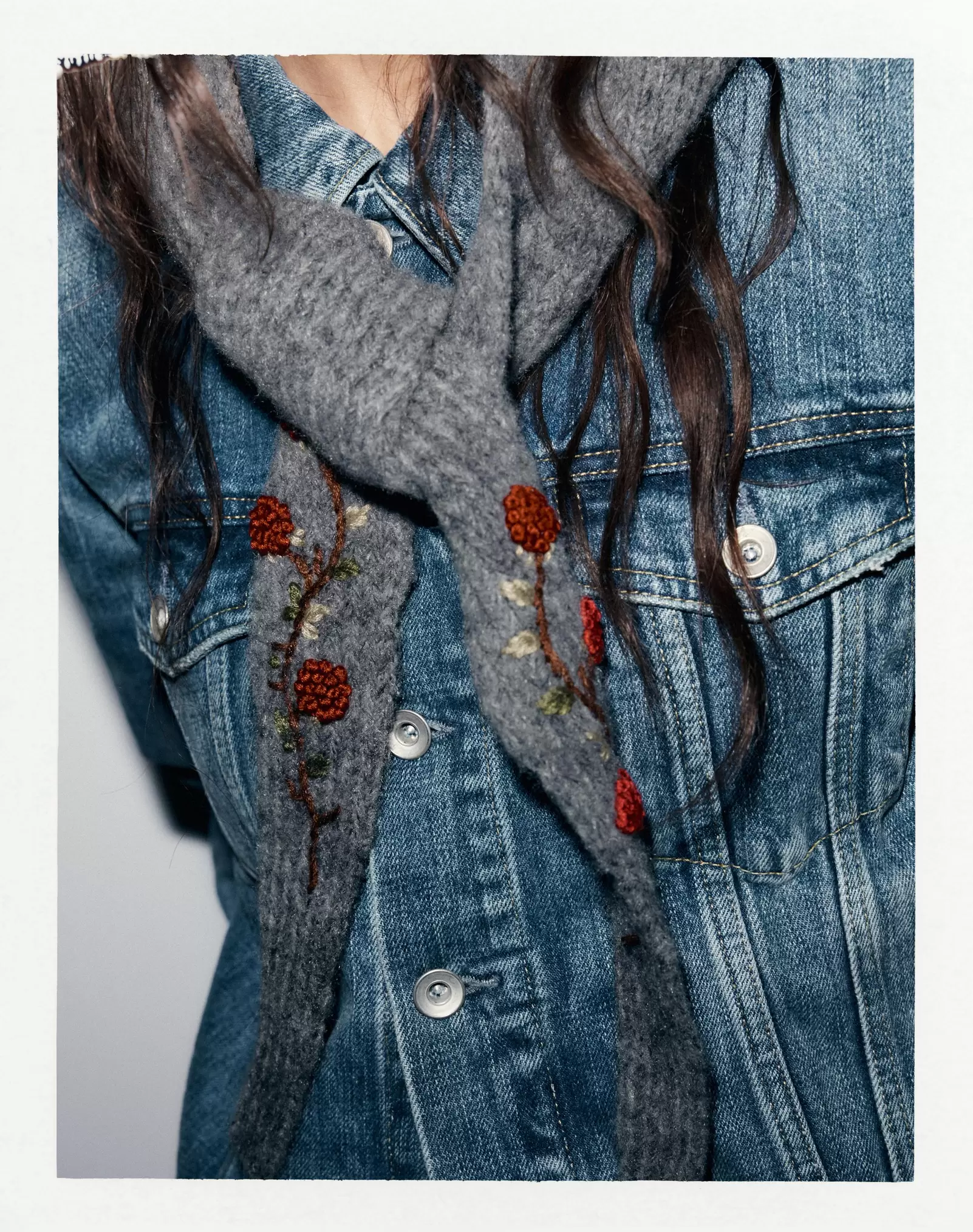 BANDANA PUNTO BORDADOS FLORES