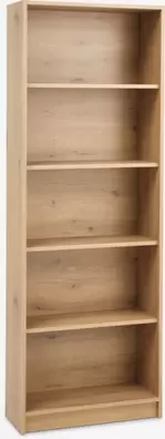 Librería HORSENS 5 estantes anchos color roble cálido