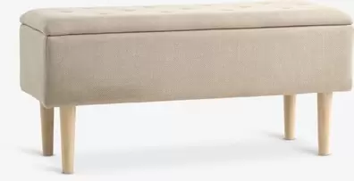 Banco BADSTED con almacenaje tela beis/color roble