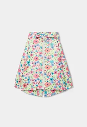 Parka niña tejido técnico estampado flores