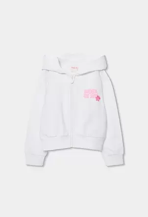 Chaqueta niña punto en blanco