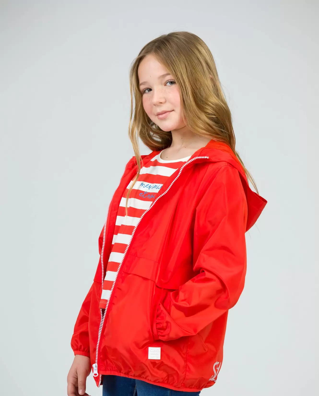 Parka infantil roja | Con capucha