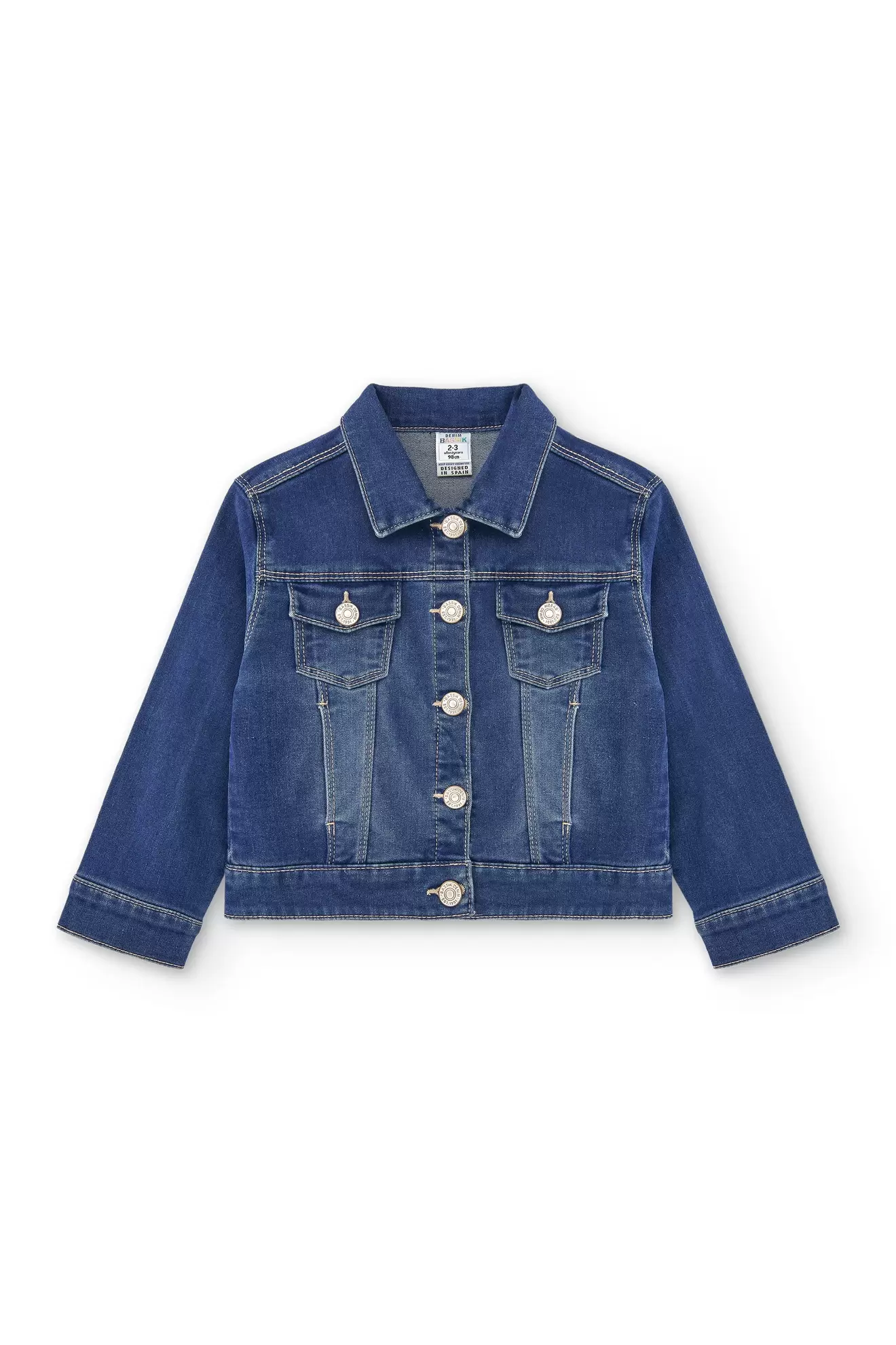 Cazadora vaquera de niña | Denim azul con volante