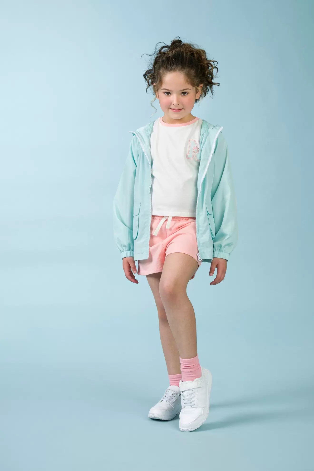 Parka de niña aguamarina
