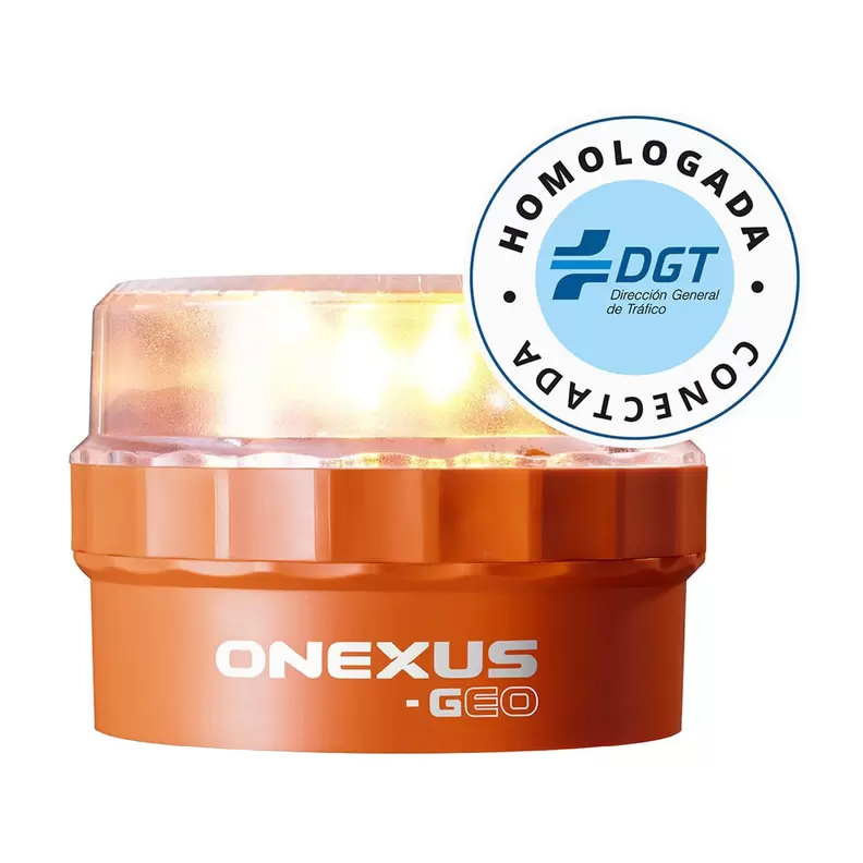 Baliza de emergencia geolocalizable V16 Onexus-Geo homologada y conectada con la DGT