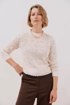 Combined openwork sweater