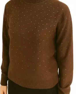 JERSEY PUNTO MARRON MINI LENTEJUELA