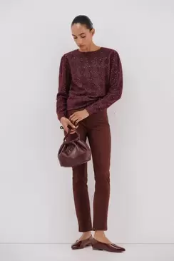 Sequin jersey-knit jersey