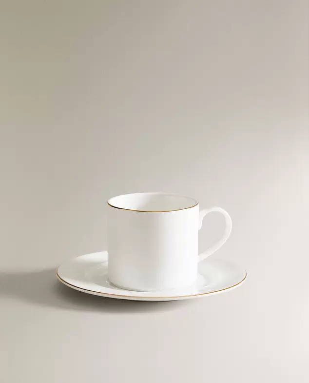 TAZA DE TÉ CON PLATO BONE CHINA FILO