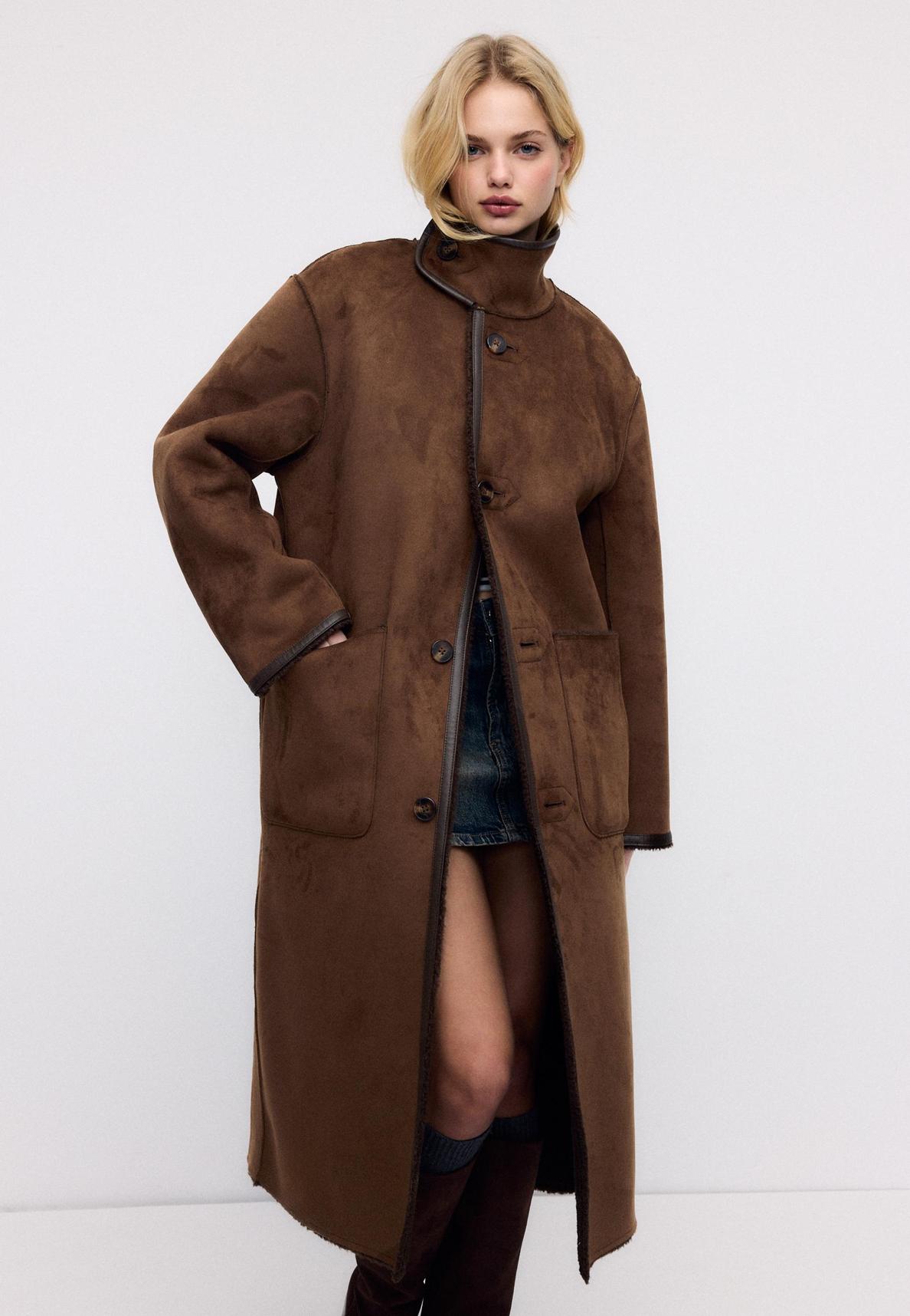 Abrigo largo doble faz reversible