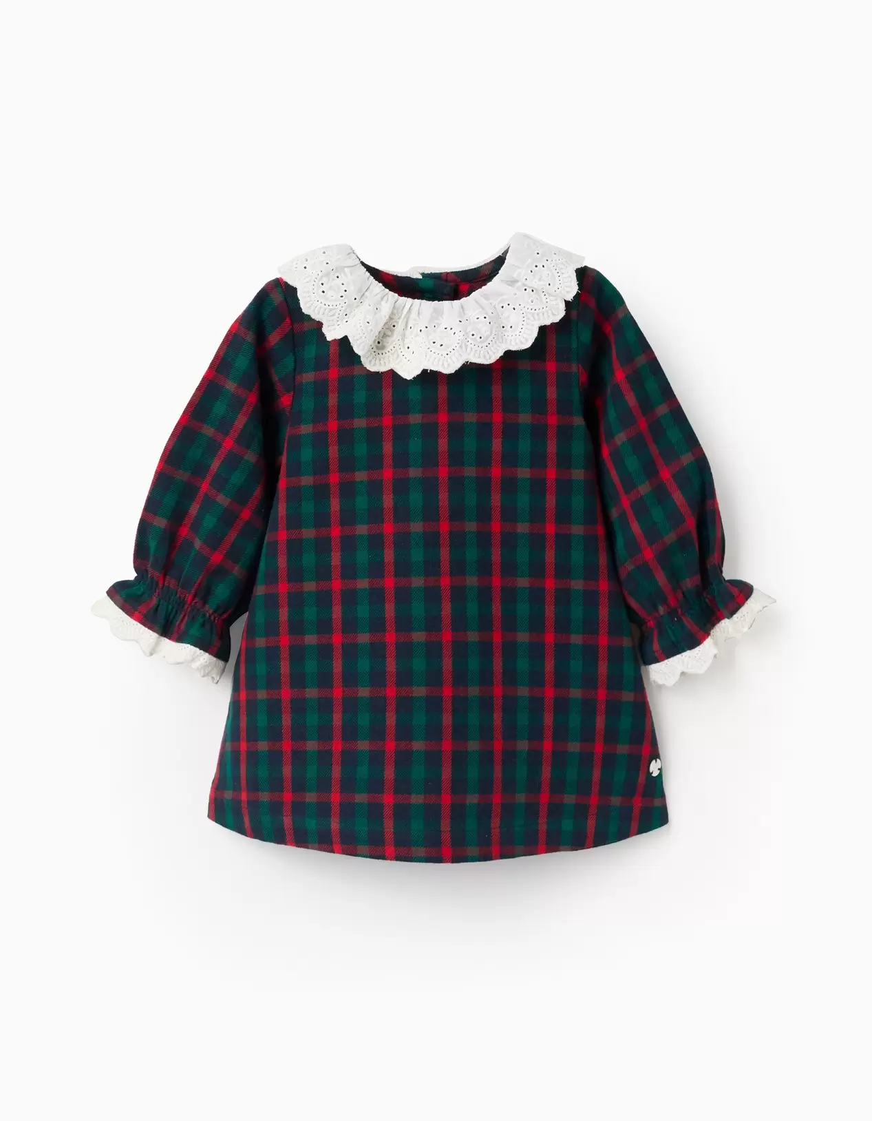 Cotton checked dress with embroidery You&Me for newborn girls, multicolour