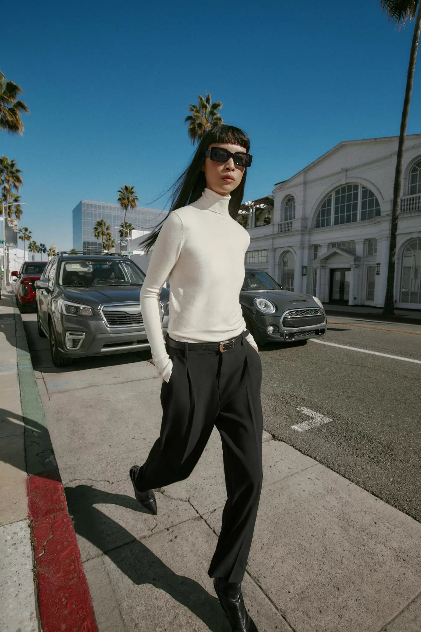 PANTALÓN CINTURÓN PATA DE GALLO