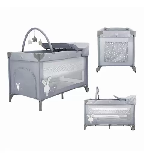 Cuna de Viaje Completa Conejito Gris
