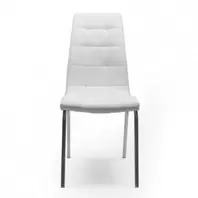 Silla de comedor ALEX tapizada en polipiel y patas de metal cromadas