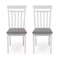 Pack de 2 sillas de comedor o cocina KANSAS madera y MDF color blanco...