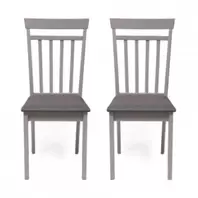 Pack de 2 sillas de comedor o cocina KANSAS madera y MDF color gris claro...
