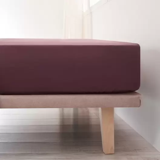 Cotton Fitted Sheet - Basic Berenjena