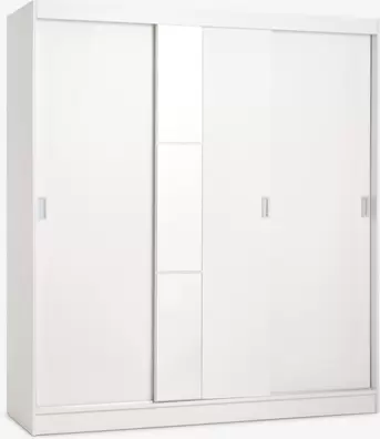 Armario ODDER 179x201 3 puertas correderas con espejo blanco