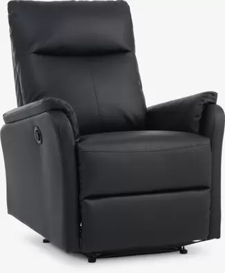 Sillón reclinable ABILDSKOV eléctrico polipiel negro