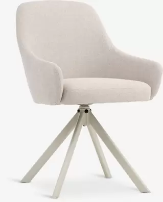 Silla de comedor ROSTRUP giratoria tela beis