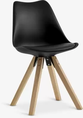 Silla de comedor BLOKHUS polipiel negro/natural