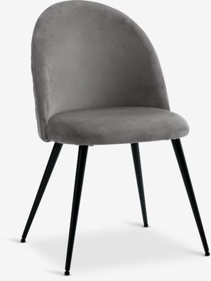 Silla de comedor KOKKEDAL terciopelo gris/negro