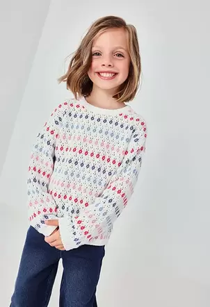 Jersey niña algodón blanco