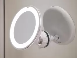 Espejo inalámbrico con luz y aumento x10 blanco