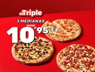3 medianas (5 ing) desde 10,95€ c/u