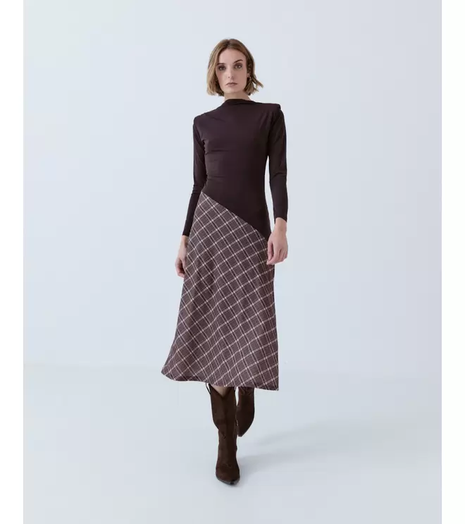 VESTIDO CUADROS ASIMÉTRICO