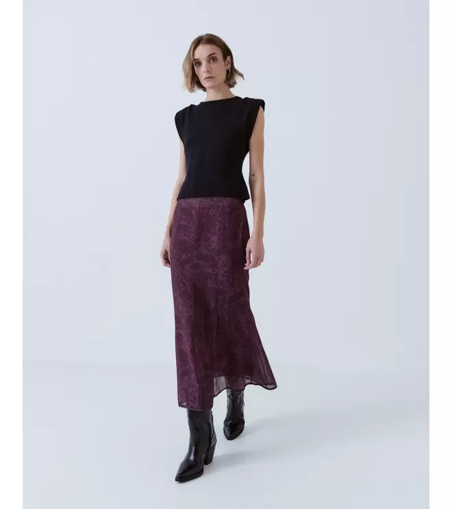 FALDA MIDI ESTAMPADA