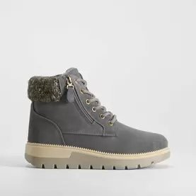 Botín cordón cuello lana gris SENDA ROAD