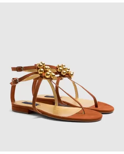 SANDALIA TARIFA ULTRASUEDE NARANJA