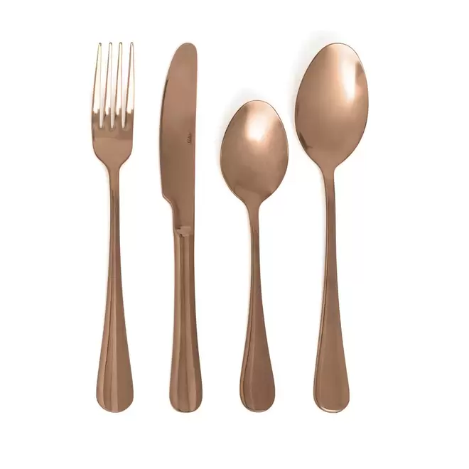 Juego 24 cubiertos acero inoxidable cobre Celebrart