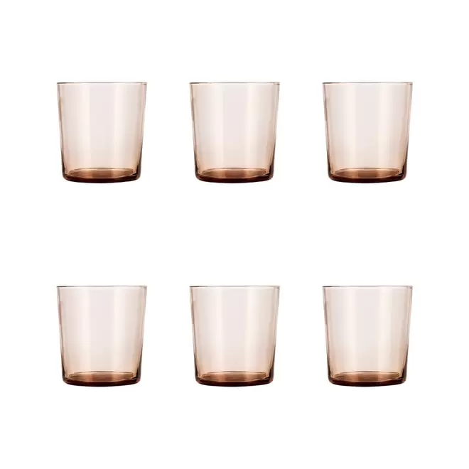 Set 6 vasos altos 36cl vidrio marrón Pinta Fume