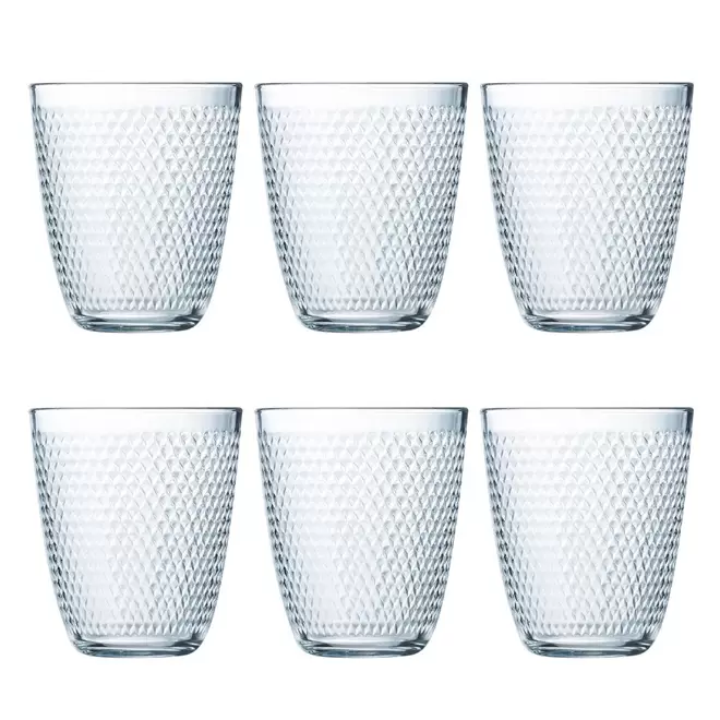 Juego 6 vasos altos 31cl vidrio transparente Concepto Pampille