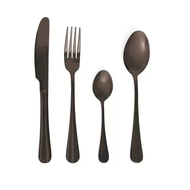 Juego 24 cubiertos acero inoxidable negro Celebrart