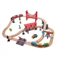 Circuito de tren ciudad bulliciosa