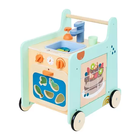 Cocina caminador de madera 2 en 1