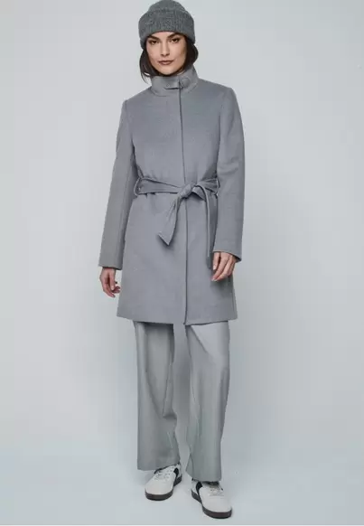 Abrigo corto cinturón GRIS