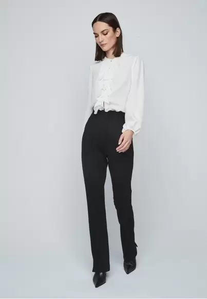 Pantalón flare cintura alta NEGRO