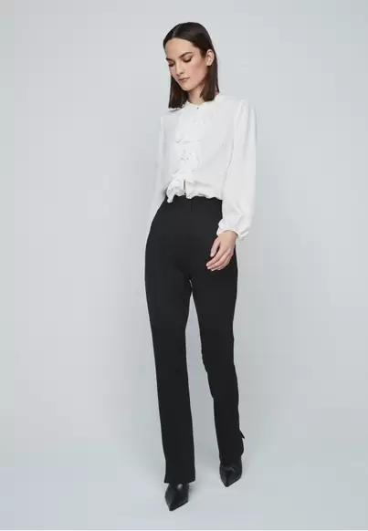 Pantalón flare cintura alta NEGRO