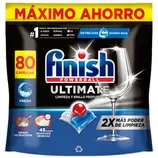 Finish Powerball Ultimate Limpieza y brillo profundos, Pastillas para el lavavajillas, 80 pastillas